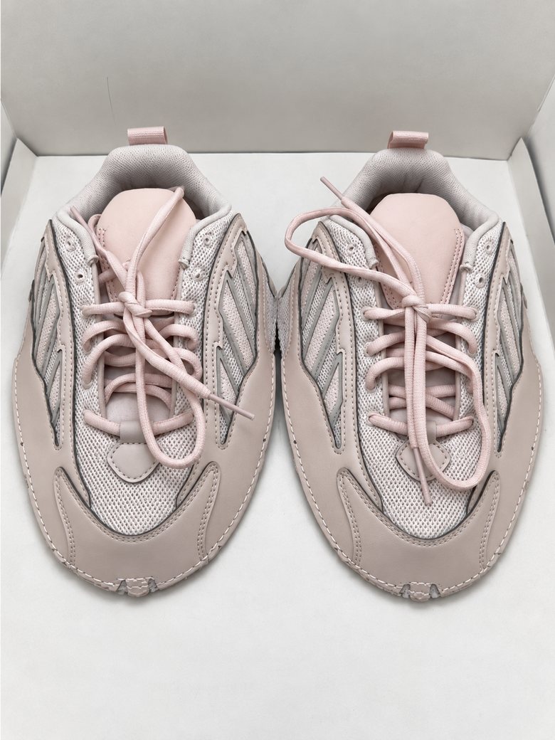 Pale pink mesh upper with pink laces