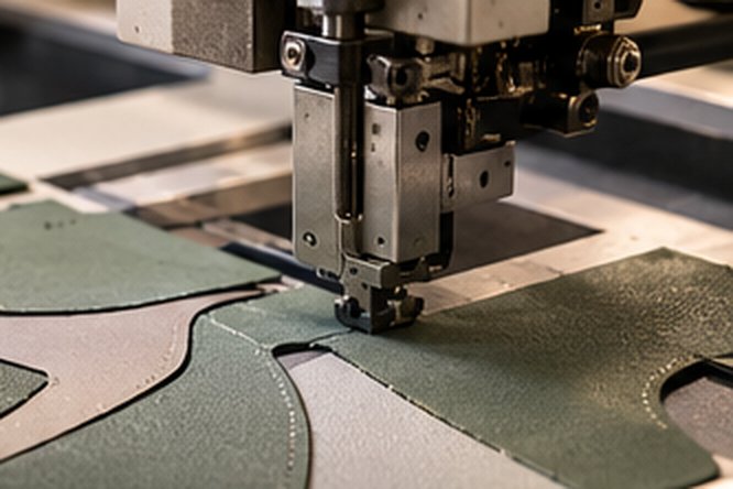 Cutting machine cutting upper panels